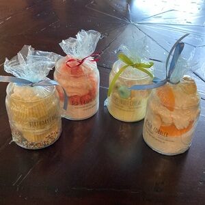 Bundle of 4 dessert style one wick candles. New.